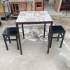 Bộ bàn ghế cafe mặt đá vuông cũ