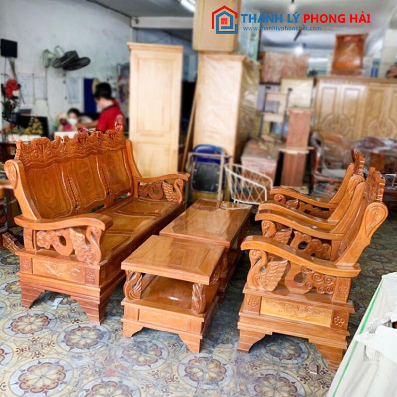 Bộ salon gỗ gỏ đỏ