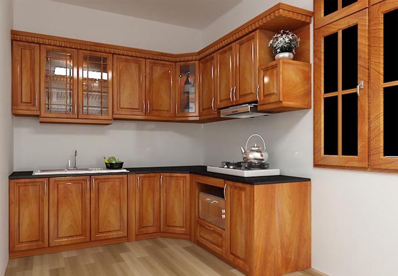 Tủ bếp gỗ lát