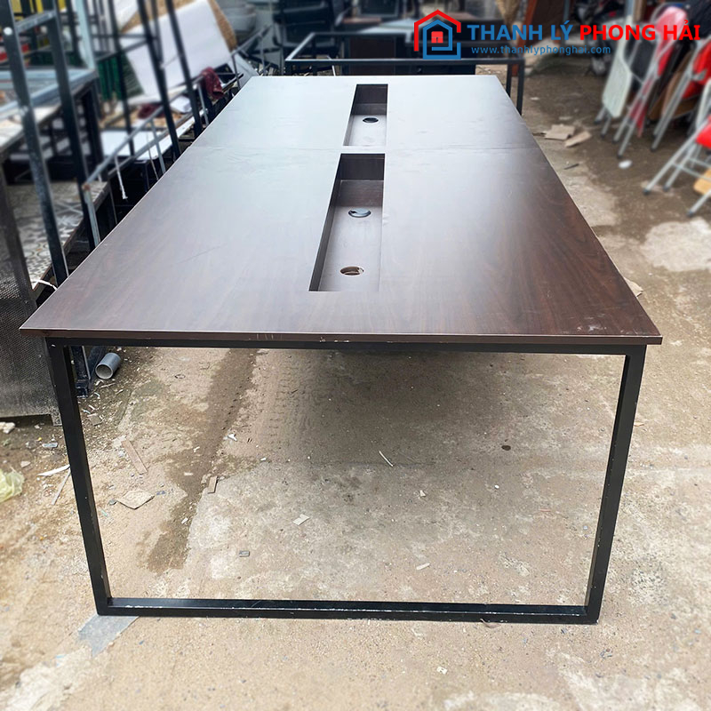 Bàn Họp Chân Sắt Mặt Gỗ 2m8 Cũ