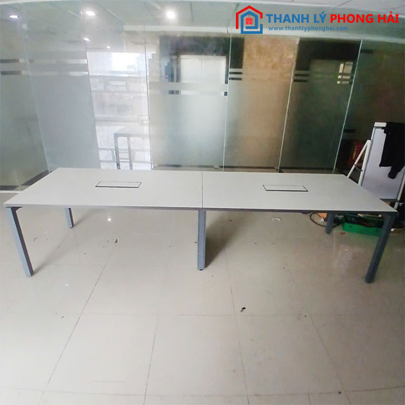 Bàn Làm Việc Nhóm 3m2 Có Khay Đi Dây Cũ