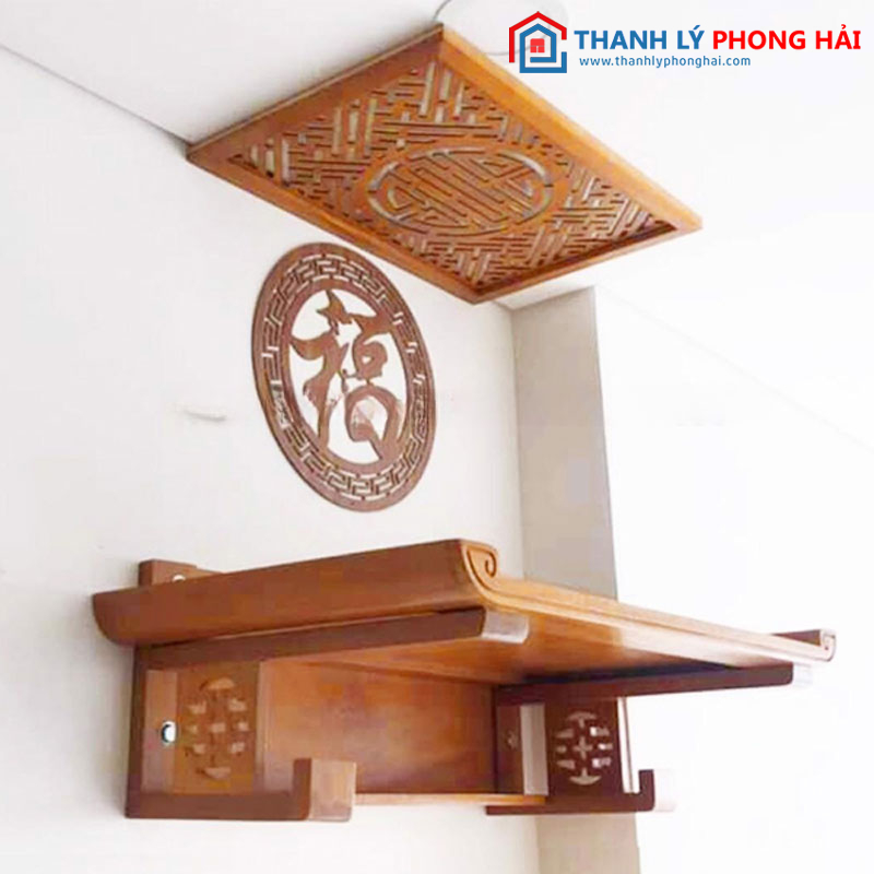 Bàn thờ treo tường gỗ sồi cũ