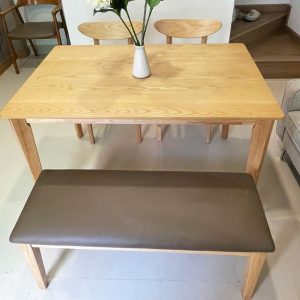 Bộ Bàn Ăn 1m2 Gỗ Tự Nhiên 3 Ghế Cũ