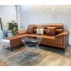 Thanh Lý Bộ Sofa Da Nâu Góc L Kèm Bàn Trà Mới 99%