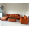 Bộ Sofa Màu Cam Góc L Kèm Bàn Trà Ghế Đơn Cũ