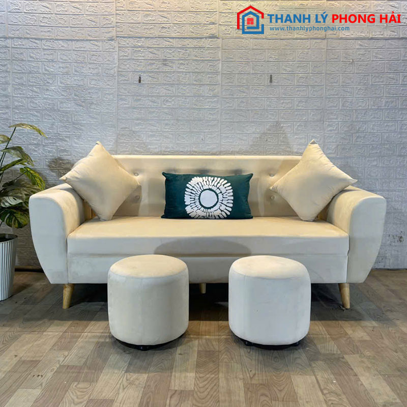 Thanh Lý Bộ Sofa Nhung Kèm Đôn Nhiều Mẫu Mới 99%