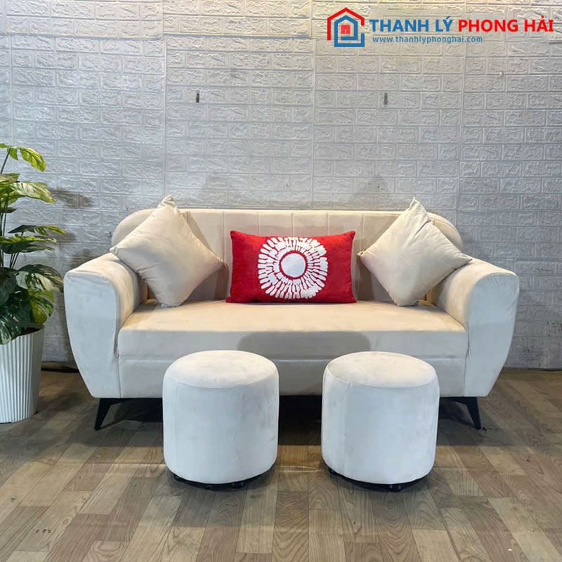 Thanh Lý Bộ Sofa Nhung Kèm Đôn Nhiều Mẫu Mới 99%