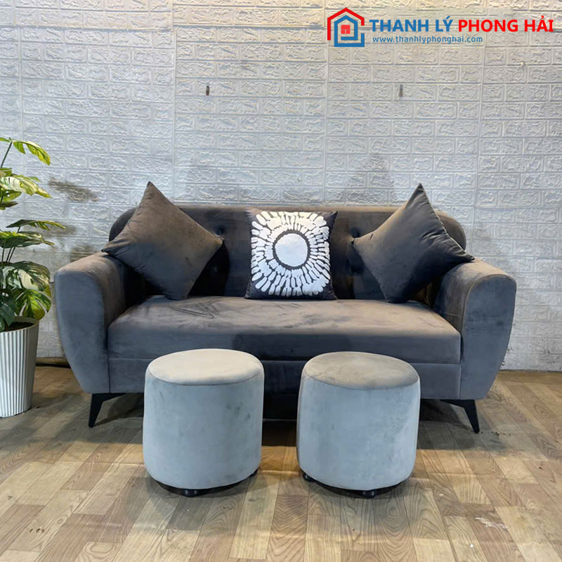 Thanh Lý Bộ Sofa Nhung Kèm Đôn Nhiều Mẫu Mới 99%