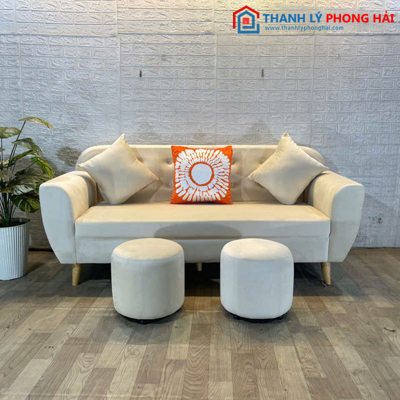 Thanh Lý Bộ Sofa Nhung Kèm Đôn Nhiều Mẫu Mới 99%