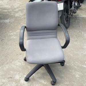 Ghế Xoay Chân Nhựa Vải Nỉ Xám Cũ