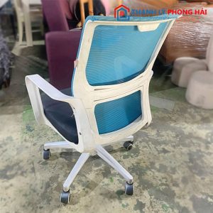 Ghế Xoay Lưng Lưới Xanh Tay Trắng Cũ