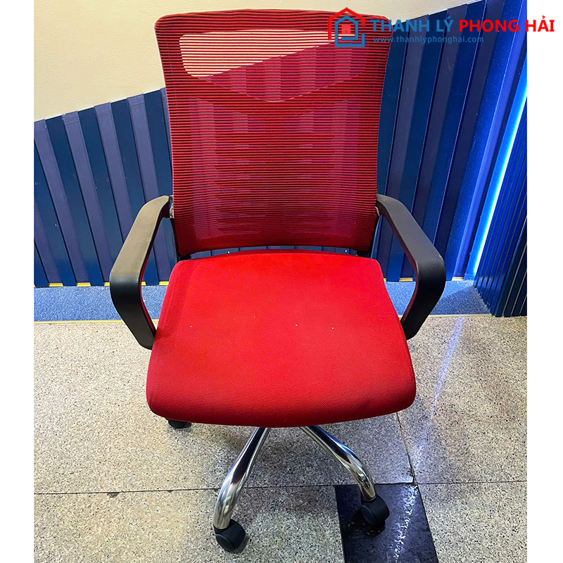 Ghế Xoay Màu Đỏ Lưng Lưới Cũ