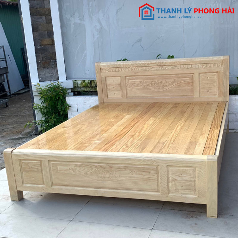 Giường gỗ sồi 1m6 tồn kho