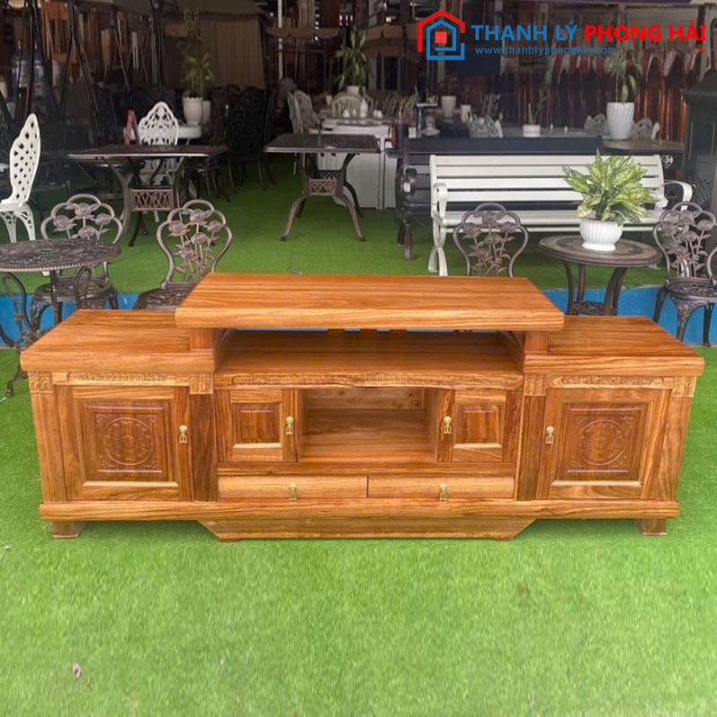 Kệ tivi gỗ hương xám