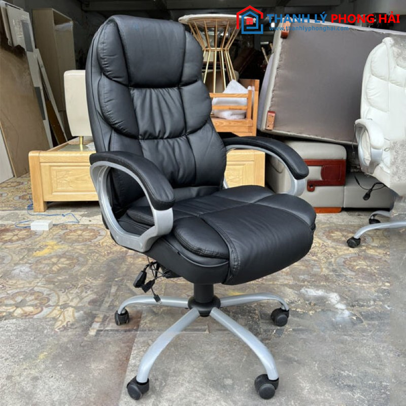 Thanh Lý Ghế Giám Đốc Bọc Da Đen Mới 99%