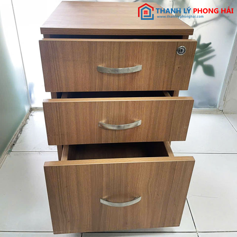 Tủ Cabin 3 Ngăn Gỗ MDF Nâu Cũ