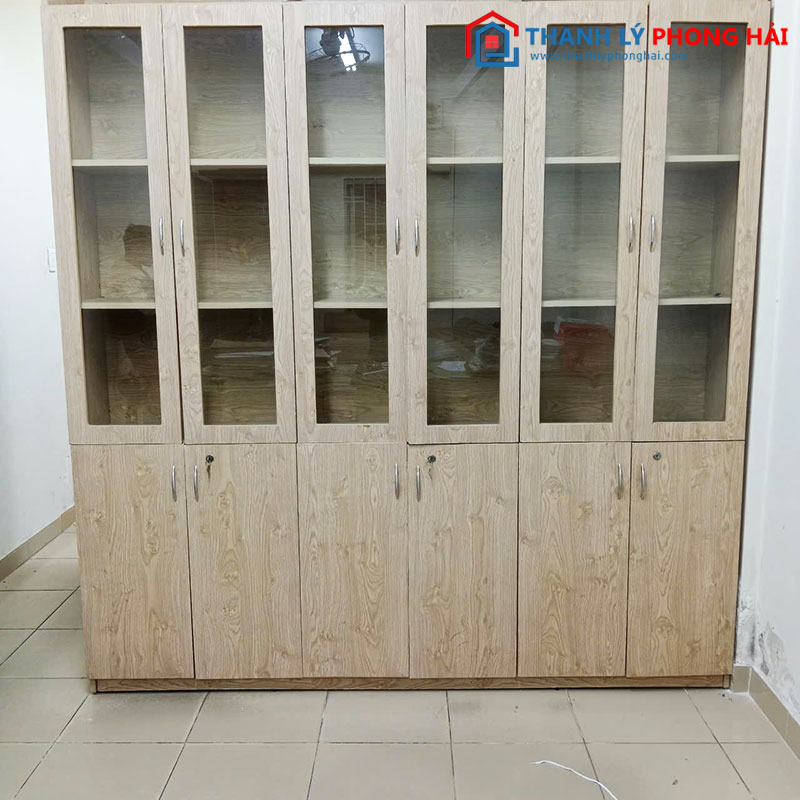 Tủ Hồ Sơ Gỗ 2m1 Nhiều Ngăn Kích Thước Lớn Cũ