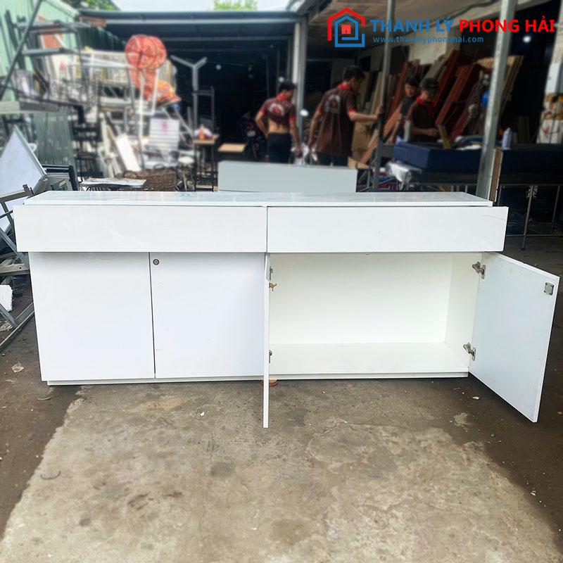 Tủ Hồ Sơ Trắng 2m Gỗ MDF Cũ
