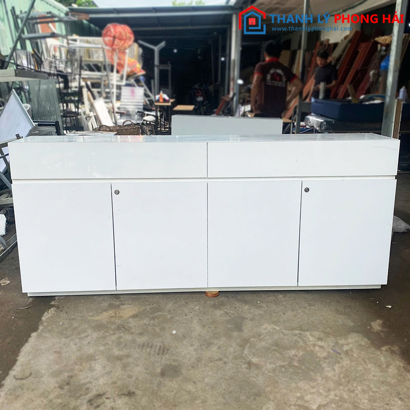 Tủ Hồ Sơ Trắng 2m Gỗ MDF Cũ