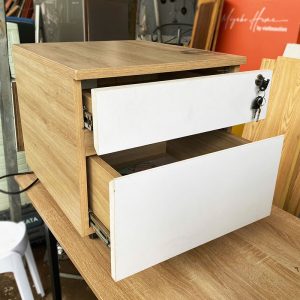 Tủ Tab Gỗ Lập Phương 2 Ngăn Kéo 46cm Cũ