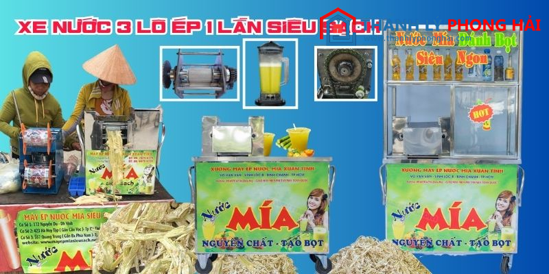 Xe nước mía 3 lô ép cũ