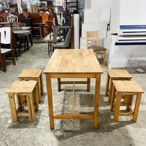 Bộ Bàn Ăn 4 Ghế Đẩu Cũ Gỗ Tự Nhiên Mới 90%