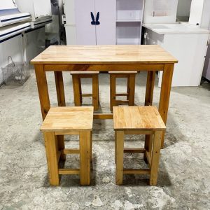 Bộ Bàn Ăn 4 Ghế Đẩu Cũ Gỗ Tự Nhiên Mới 90%