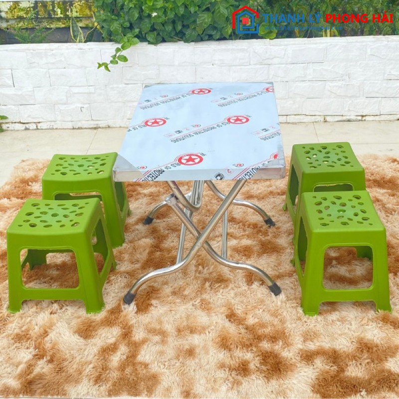 Thanh Lý Bộ Bàn Ăn 4 Ghế Đôn Nhiều Màu Mới 99% (3 Màu)