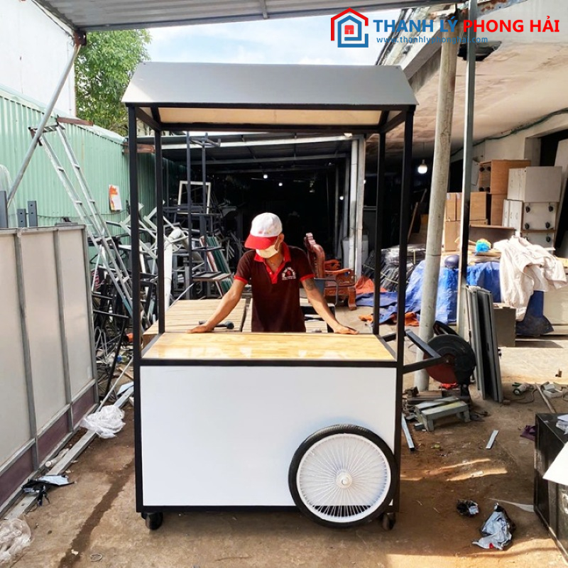 Thanh Lý Xe Cafe Có Mái Che 1m2 Mới 99%