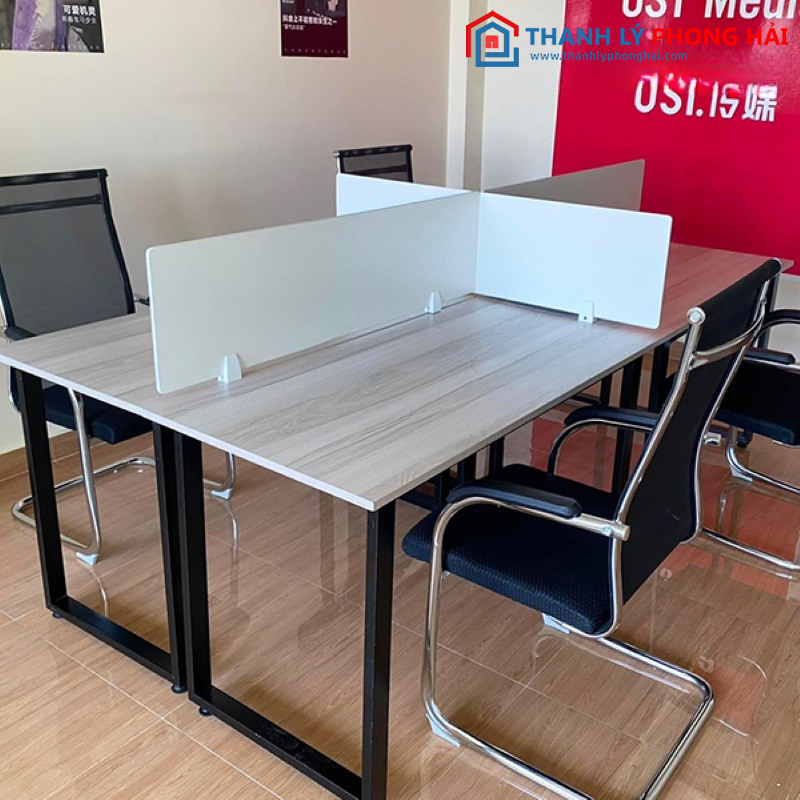Bàn Làm Việc Nhóm Gỗ 4 Người