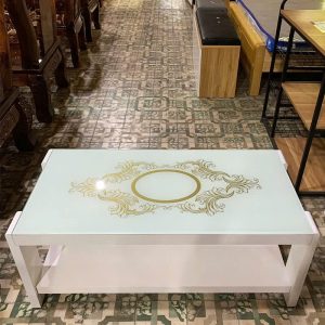 Thanh Lý Bàn Sofa Gỗ MDF Mặt Kính 95cm Mới 99%