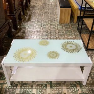 Thanh Lý Bàn Sofa Gỗ MDF Mặt Kính 95cm Mới 99%