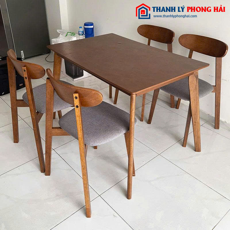 Bộ Bàn Ăn Kèm 4 Ghế Bọc Nỉ 1m2 giá rẻ