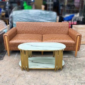 Bộ Sofa Bọc Da Simili Kèm Bàn 1m8