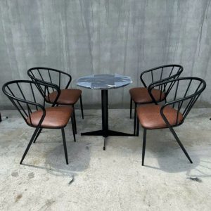 Ghế Cafe Chân Sắt Bọc Simili