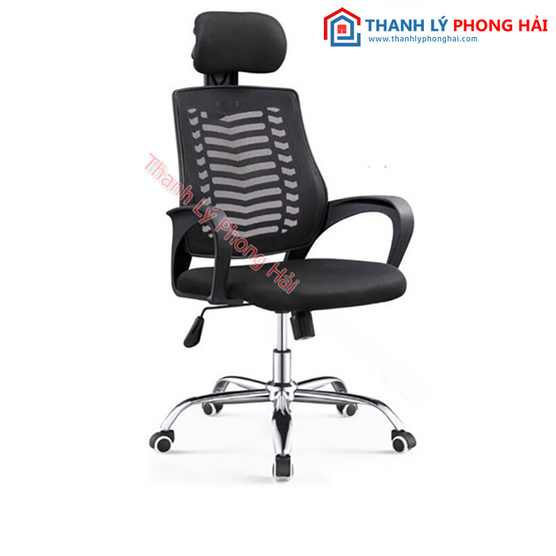 Thanh Lý Ghế Lưng Lưới Cao Có Tựa Đầu Chân Xoay Mới 99%