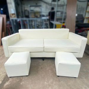 Ghế Sofa Da Màu Kem Sáng 1m7 Cũ