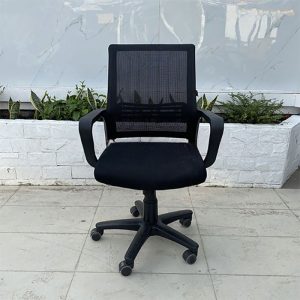 Ghế xoay chân nhựa lưng lưới đen