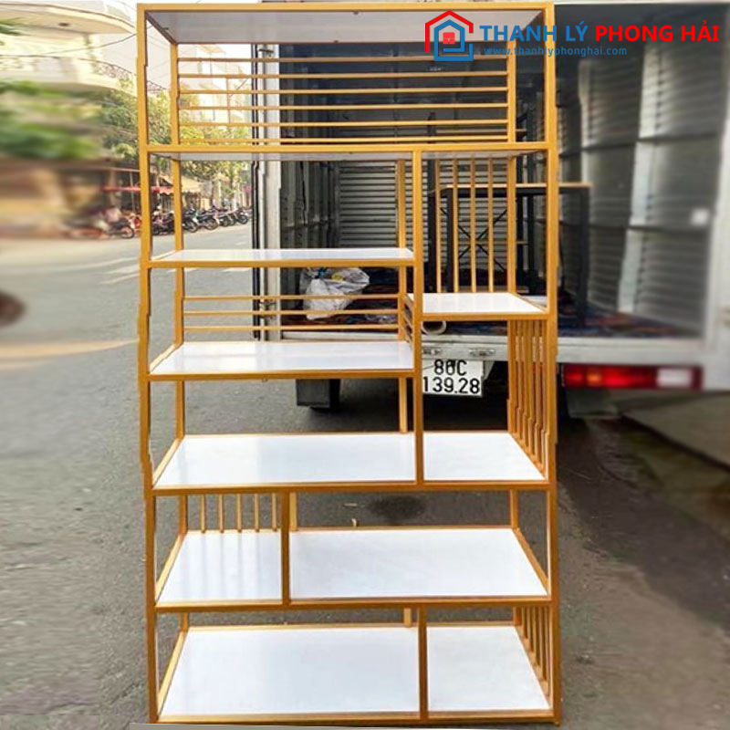 Kệ Gỗ Đựng Hồ Sơ Màu Trắng Vàng 1m2