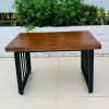 Thanh Lý Bàn Cafe Mặt Gỗ Chân Sắt 80x50cm Mới 99%