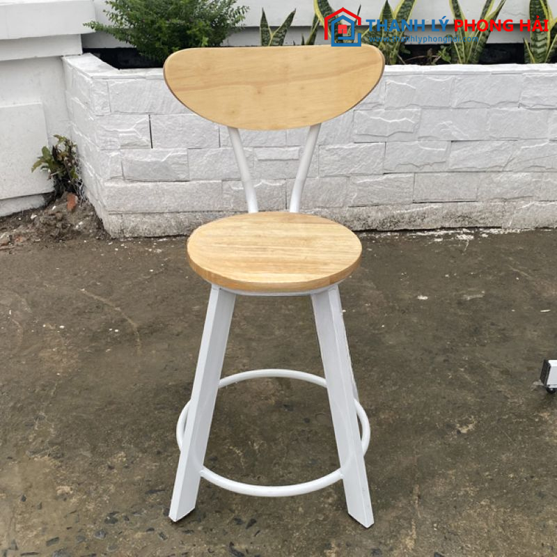 Ghế Gỗ Cafe Chân Sắt 1