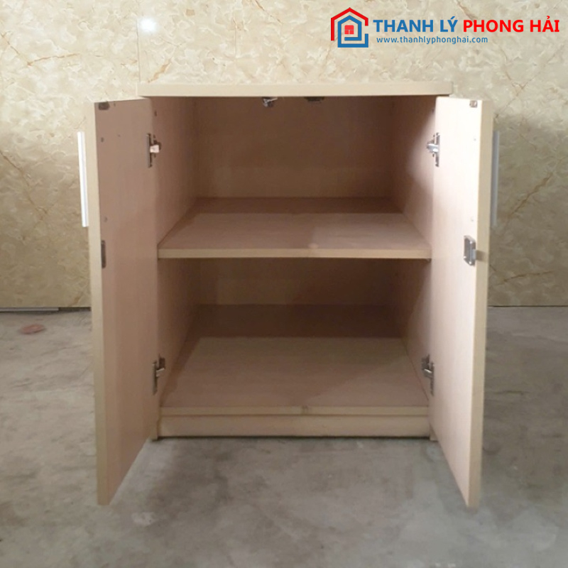 Tủ Gỗ 2 Cánh Cũ Thấp ngang đều mở