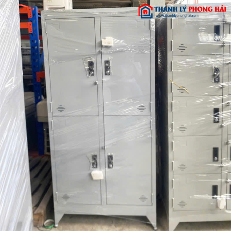 Thanh Lý Tủ Locker Sắt 4 Cánh Dày Dặn 85cm Mới 99%