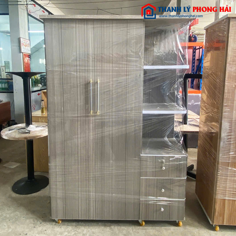 Thanh Lý Tủ Quần Áo Kèm Kệ Trưng Bày 1m25 Mới 99%