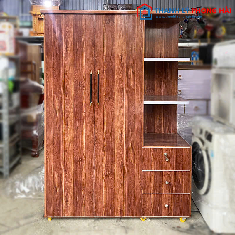 Tủ Quần Áo Kèm Kệ Trưng Bày 1m25