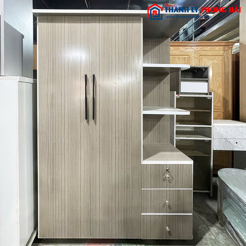 Thanh Lý Tủ Quần Áo Kèm Kệ Trưng Bày 1m25 Mới 99%