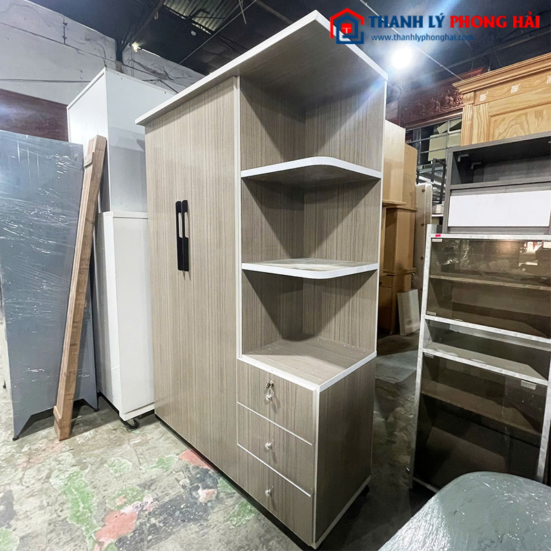 Thanh Lý Tủ Quần Áo Kèm Kệ Trưng Bày 1m25 Mới 99%