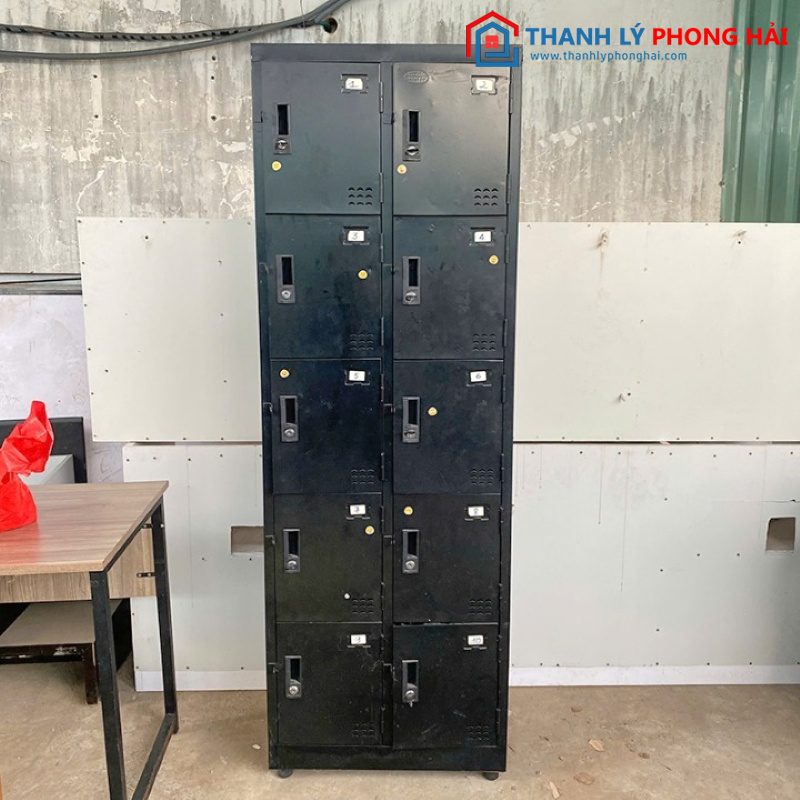 Tủ Sắt Cũ Locker Màu Đen 12 Ngăn