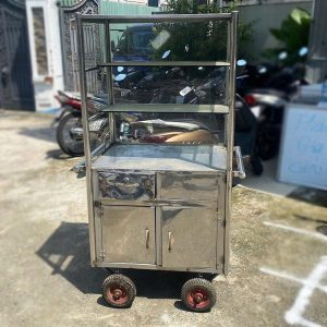 Xe Inox Có Bánh Xe 70cm mặt sau