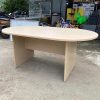 Bàn Họp Oval Gỗ Công Nghiệp 1m8 Cũ 1